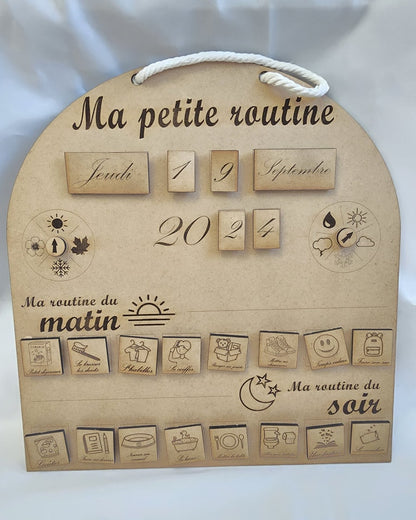 Tableau de routine en bois